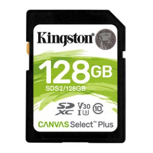 Kingston 128GB SDXC 100R C10 UHS-I U3 V30