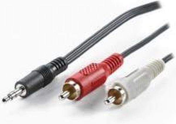 Cable 1 x 3,5 mm + 2 RCA M/M1,5 m - Black - BLISTER