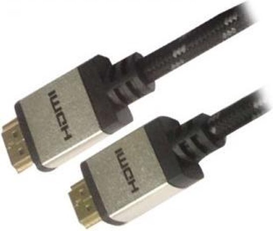 Cable HDMI 2.0 4K - M/M - 3M - Cotton Black/Silv - BLISTER