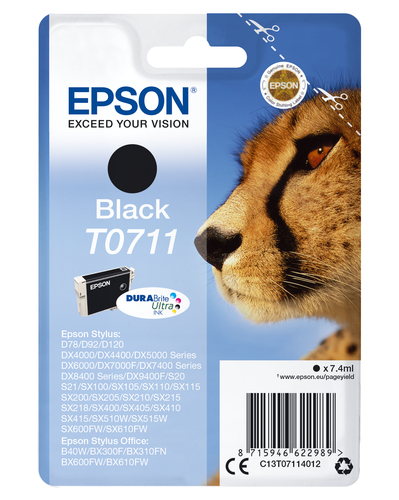 Epson Ink/T0711 Cheetah 7.4ml BK