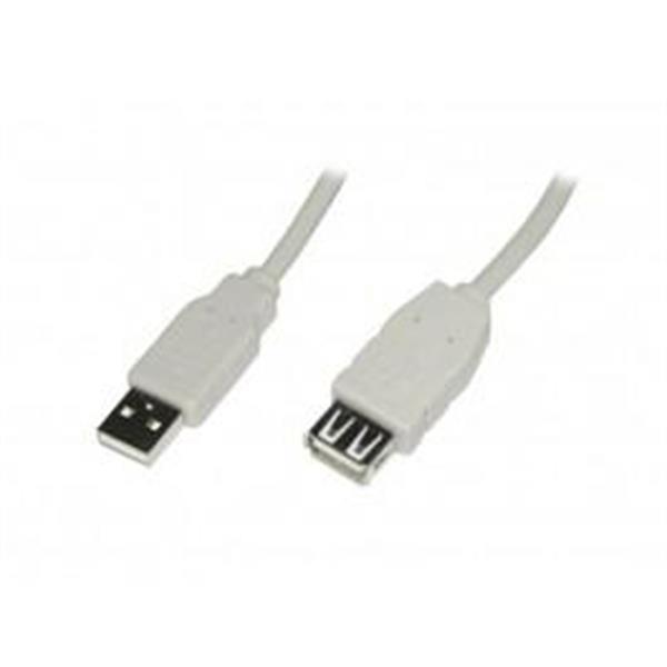 USB 2,0 Extension Cable Type A/A 1,8 m M/F Beige - BLISTER