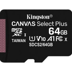 Kingston 64GB micSDXC 100R A1 C10 Card+ADP