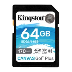 Kingston 64GB SDXC Canvas 170R C10 UHS-I U3 V30