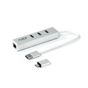 Hub USB 3/USB C Multiport ADJ - 3 x USB 3.1 + RJ45 incl adap