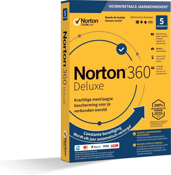 NORTON 360 DELUXE 1 USER 5 DEVICES 18M