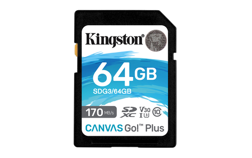 Kingston 64GB SDXC Canvas 170R C10 UHS-I U3 V30